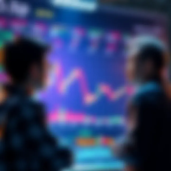 Investors looking at a chart showing a market dip, ready to buy tokens