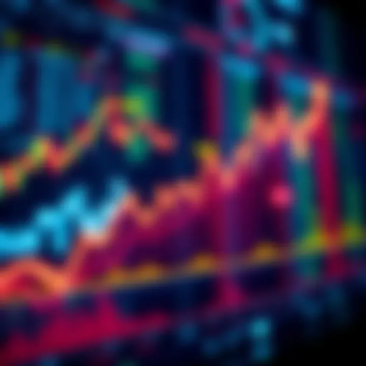 A line graph showing a token's price increase with upward movement and market analysis indicators in the background.