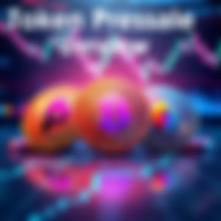 A graphic showing three colorful coins representing Pepeto Memecoin, Patos Coin, and DeepSnitch AI Token with financial charts in the background.