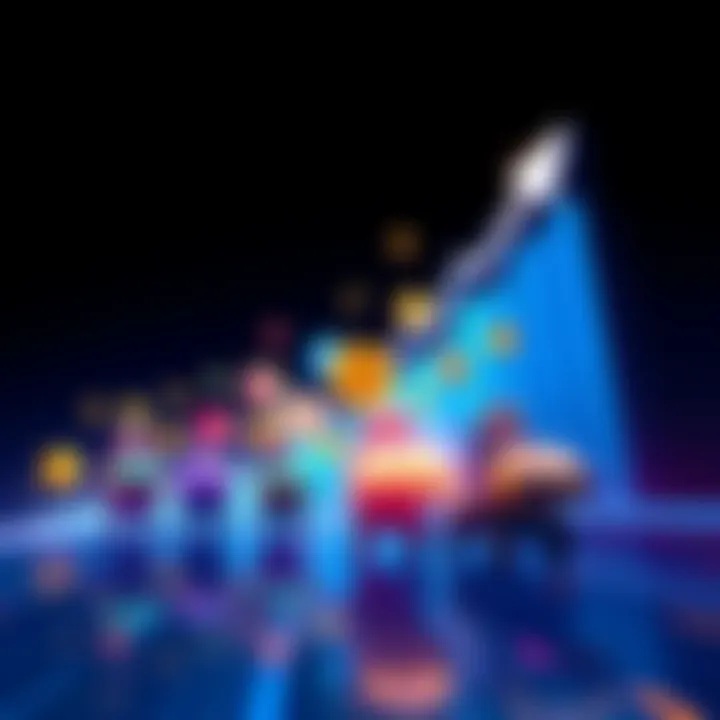 A vibrant graphic showing various cryptocurrency tokens racing forward with an upward graph in the background, symbolizing the March rally.