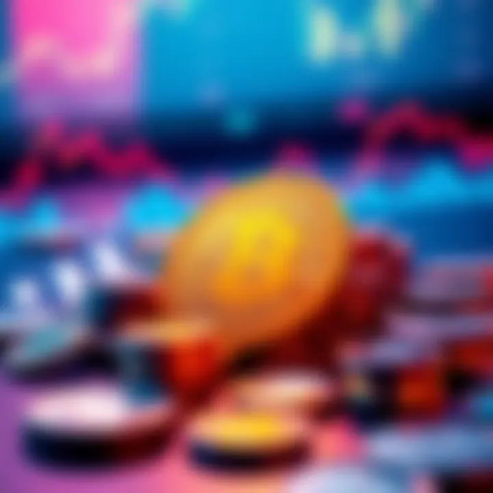 Illustration of digital tokens representing various assets in a financial setting, highlighting the concept of tokenization in finance