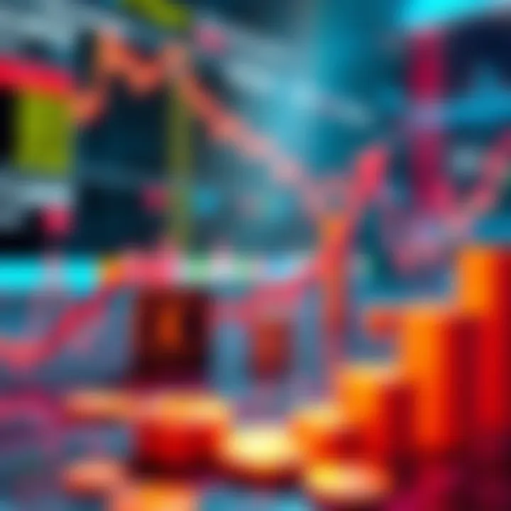 Tokenized Stock Trading A graphic showing tokenized stock pairs with upward market trends and currency symbols, representing global trading opportunities.