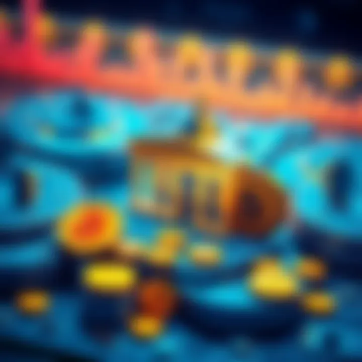 Tokenized Treasuries and HBAR Illustration showing tokenized treasuries with digital currency symbols, representing HBAR in a modern financial setting.