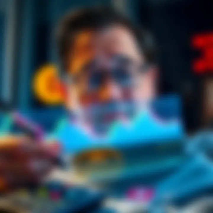 Tom Lee looks worried as he examines a chart showing Bitcoin's decline, representing a significant financial loss.