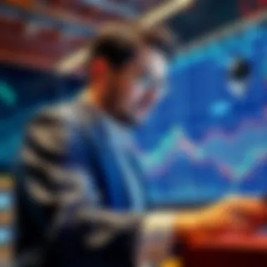 Tom Lee forecasting Ethereum's price with charts and graphs in a financial setting