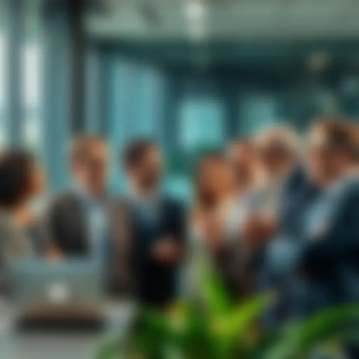 A group of diverse business leaders discussing property ownership claims in a modern office setting