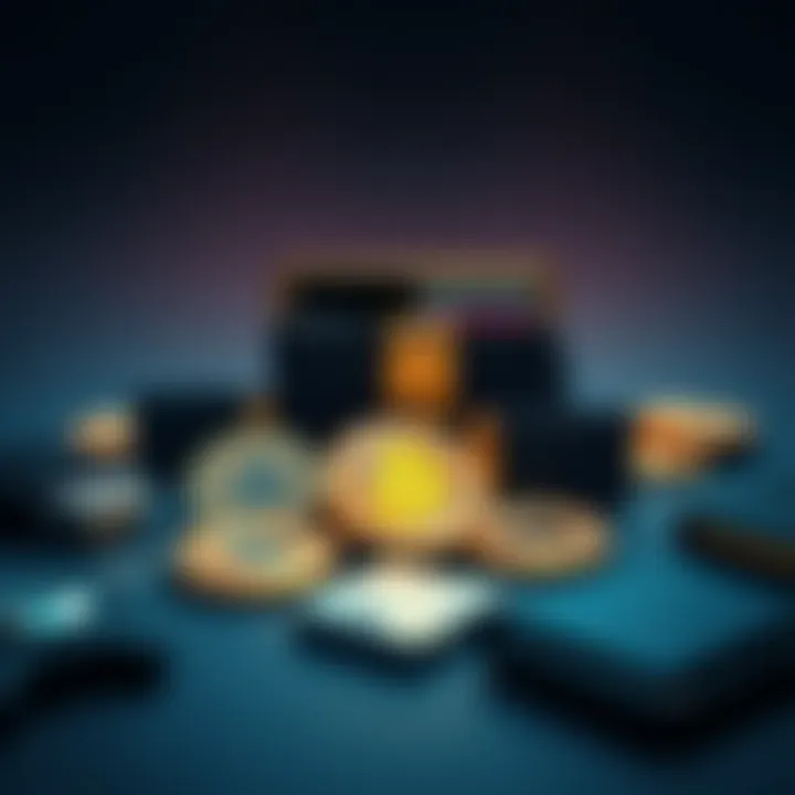 A selection of hardware wallets for securely storing Bitcoin, featuring different models in a clean display.