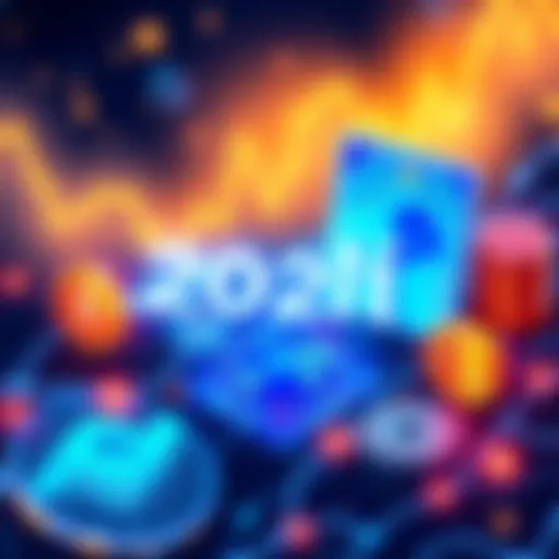Illustration of top Real World Asset crypto projects including ChainLink and Parcl with financial elements