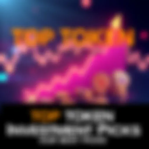 Top Token Investment Picks A graphic showing a rising cryptocurrency chart with coins and financial symbols, representing investment opportunities this week.