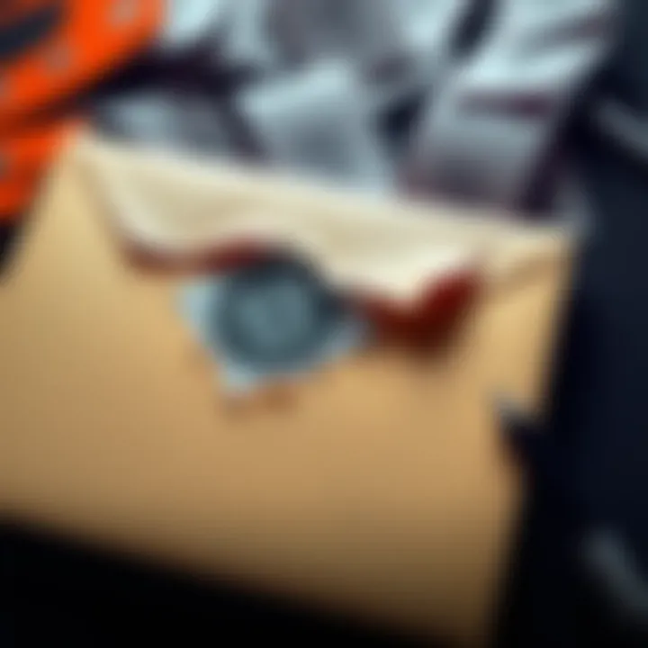 A torn envelope with a lifted hologram sticker, representing a Trezor Safe 5 that was lost in transit and raised safety concerns.