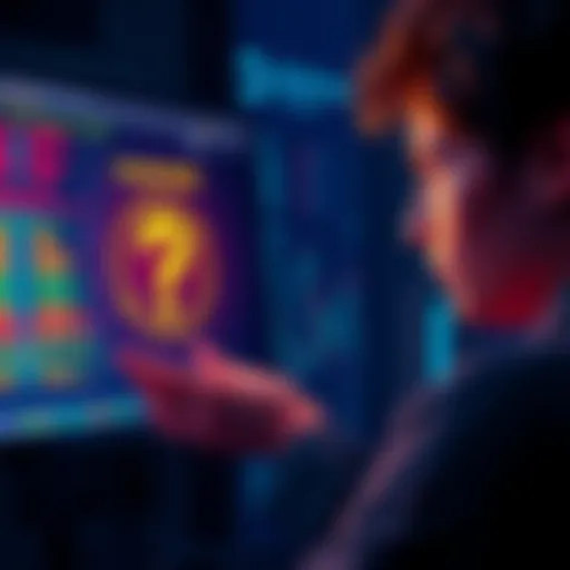 A person looking at a computer screen showing blockchain transactions, expressing concern about hacked funds, with a question mark symbol next to them.