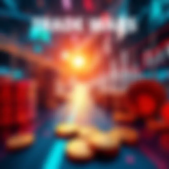 A visual representation of trade wars impacting the cryptocurrency market, featuring a downward trend in charts and meme coin graphics alongside traditional altcoin symbols.