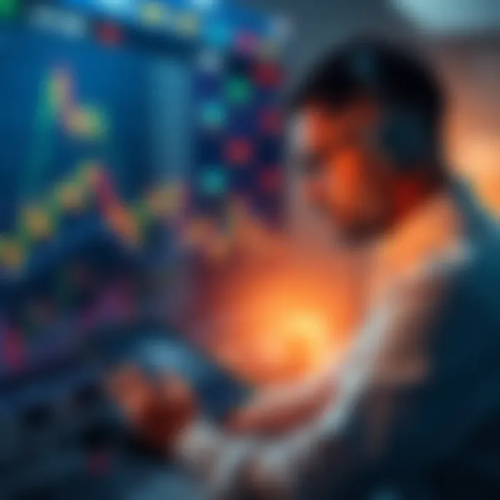 Trader Analyzing Ethereum Market A trader reviewing Ethereum charts and market data while looking concerned over Hormuz tensions, with oil price graphs in the background.