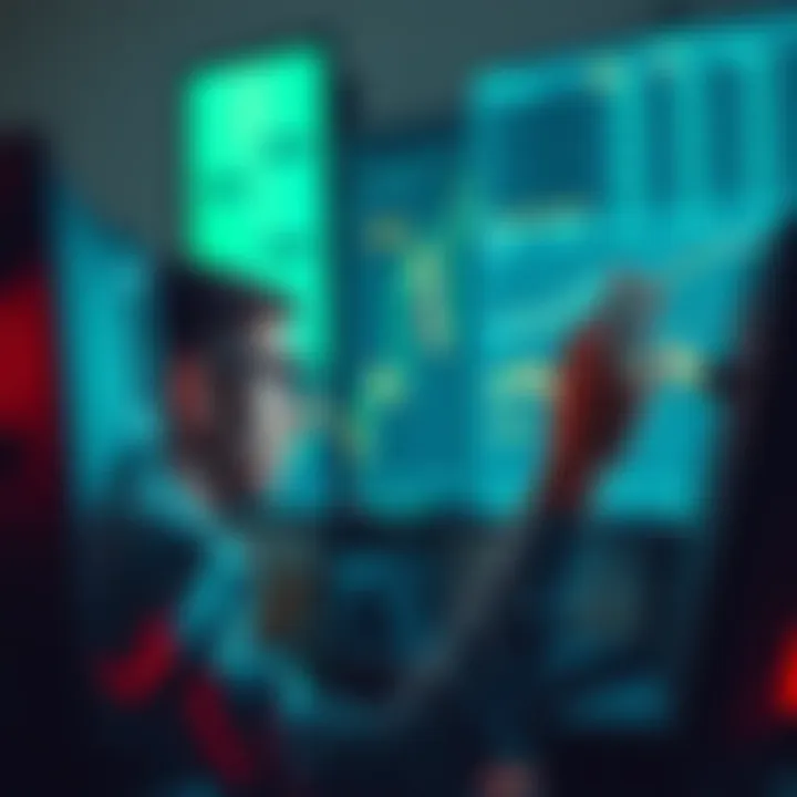 A trader looking at their computer screen, showing a low daily withdrawal limit from their bank, with a frustrated expression.