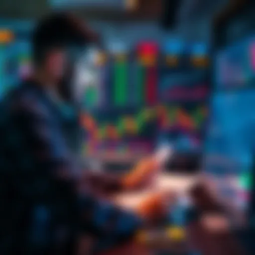 A trader analyzing charts and planning their strategy for prop trading success