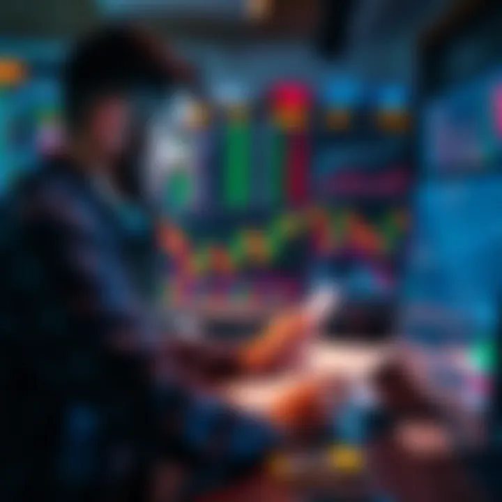 A trader analyzing charts and planning their strategy for prop trading success
