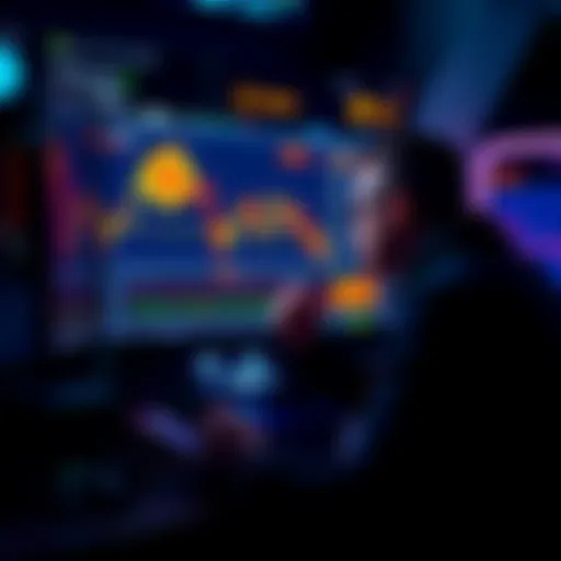 A trader looking at a computer screen showing a significant drop in cryptocurrency prices, reflecting on recent losses.
