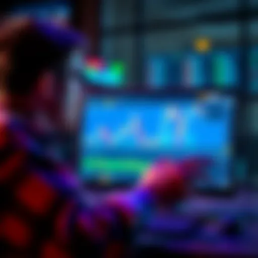 A trader explains their simple 1H trend-following method with EMAs on a laptop screen, highlighting clarity and focus in trading.