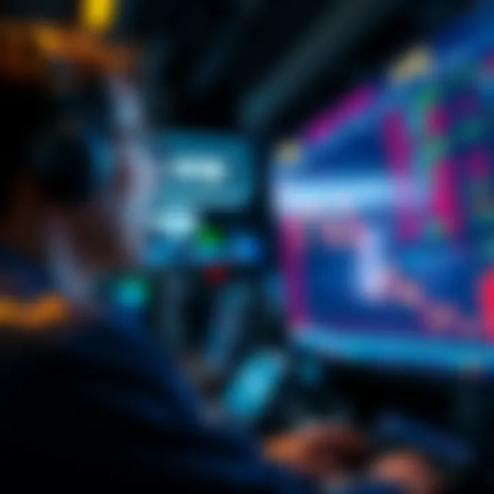 A trader looks at a screen displaying stock prices, contemplating lowering buy orders below a dollar.