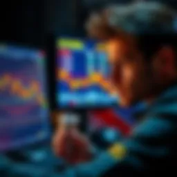 Trader losing money on a computer A trader looks frustrated while staring at a screen showing declining Bitcoin prices and liquidation warnings, symbolizing losses in the crypto market.