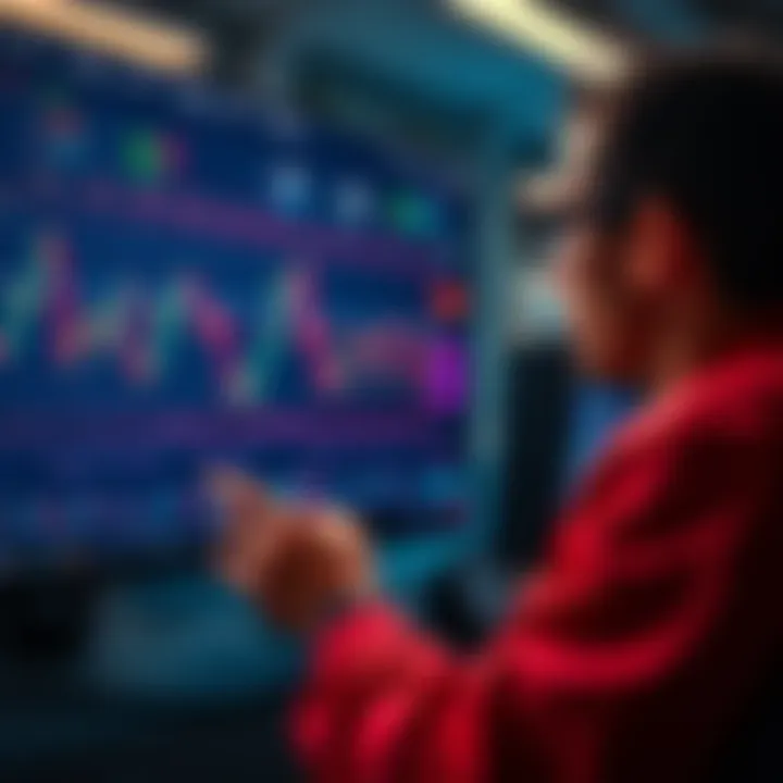 A trader examines a market chart on a computer screen, reflecting on recent losses and potential investment strategies.