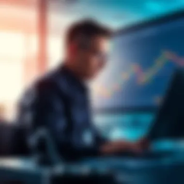 A trader looking at a financial chart showing Bitcoin fluctuations, expressing concern about missing a buying opportunity at $52k