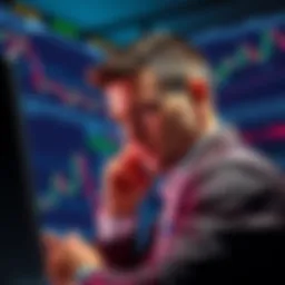 A trader looking thoughtful while reviewing financial charts, symbolizing the impact of leverage and loss in investments.