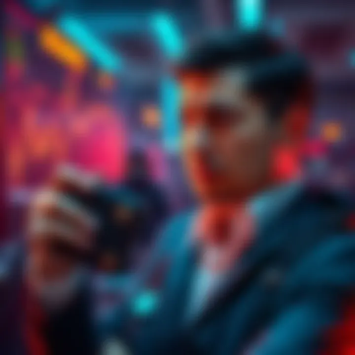 A trader looking concerned while holding a Ledger wallet, representing the risk of losing money in cryptocurrency transactions.