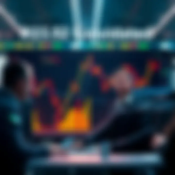 A graphic showing a dramatic drop in market charts with traders looking concerned, symbolizing mass liquidation losses.