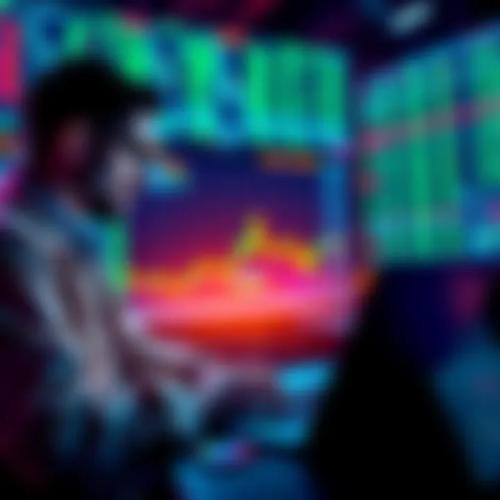 Two traders analyzing charts and trading strategies on their laptops during market volatility.
