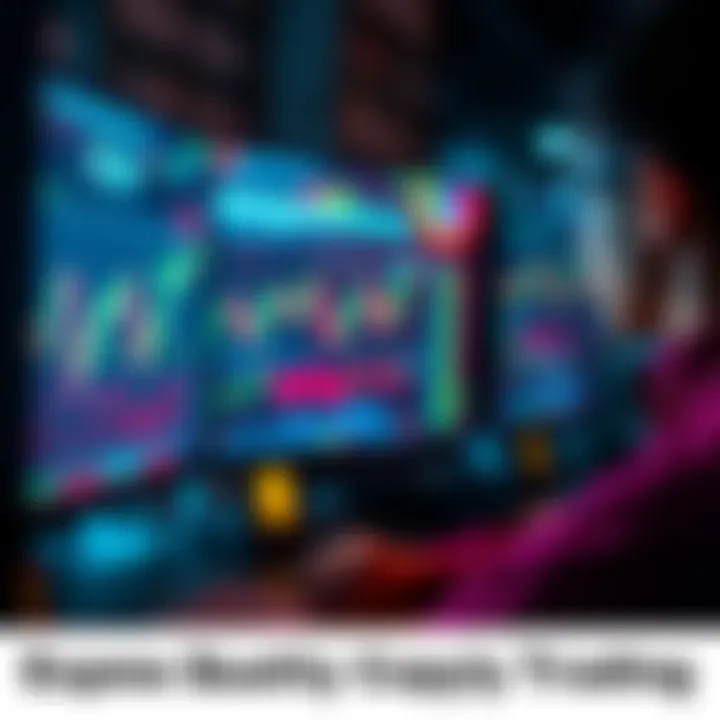 A person looking at a computer screen with graphs and trading accounts for GMGN Ai copy trading