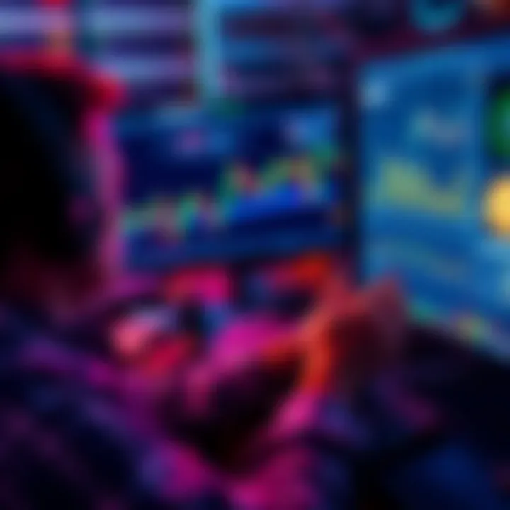 A trader analyzing charts and data related to Bitcoin and Ethereum on a computer screen, with prediction market graphics displayed.