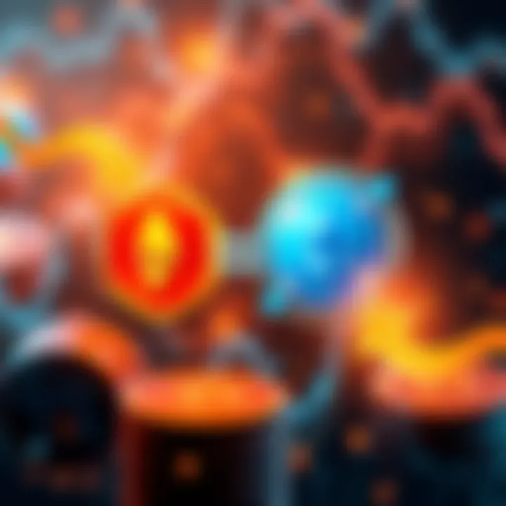 Trading cryptocurrency assets A digital representation of trading between yefam.finance and Ethereum or USDT, showing arrows indicating exchange processes and popular cryptocurrency symbols.