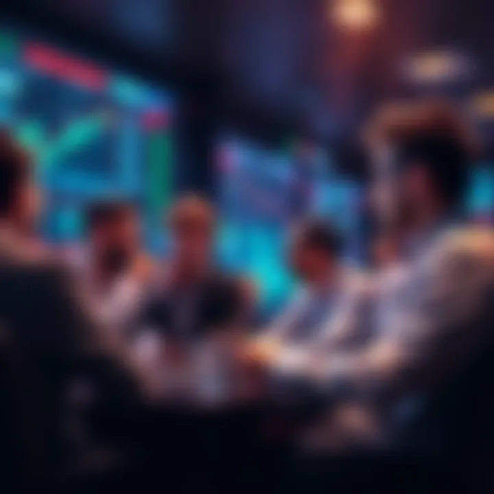 People engaging in daily trading discussion, sharing insights and strategies