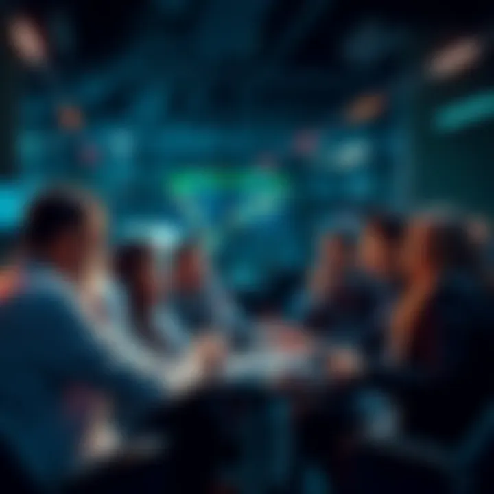 Group of people sharing trading ideas and strategies during a discussion