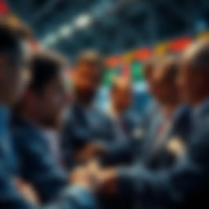 A group of traders discussing Solana's trading status, showing mixed emotions about profits and investments.