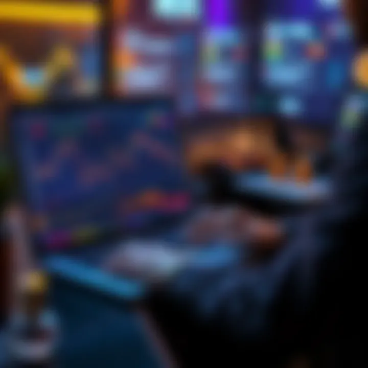 Trading Alternatives A person analyzing different cryptocurrency trading platforms on a laptop, with graphs and charts displayed on the screen.