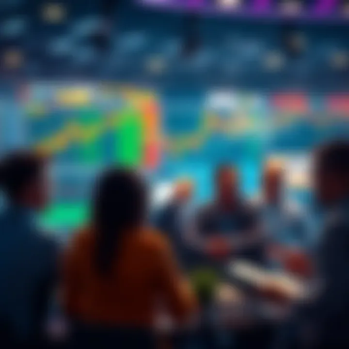 A group of traders discussing market trends and strategies in a forum setting.