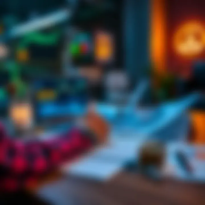 A trader analyzing ETH prices on a laptop while comparing active trading with passive income reports on a table.