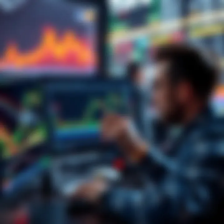 A trader analyzing charts and indicators on a computer screen to enhance ALGO trading strategies
