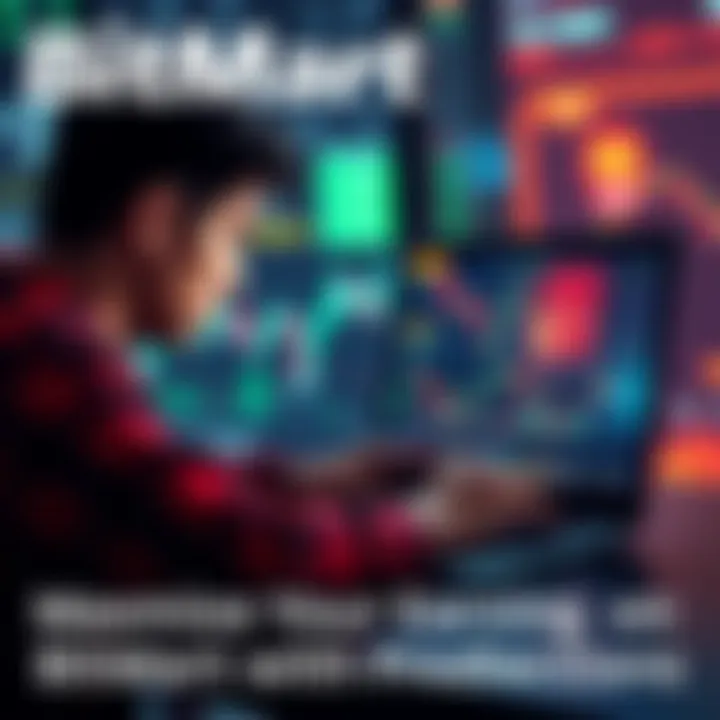 A user analyzing cryptocurrency charts on a laptop while considering predictions for trading on BitMart