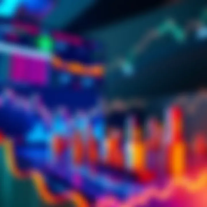 A graphic showing various trading graphs and rewards for active traders in a colorful design