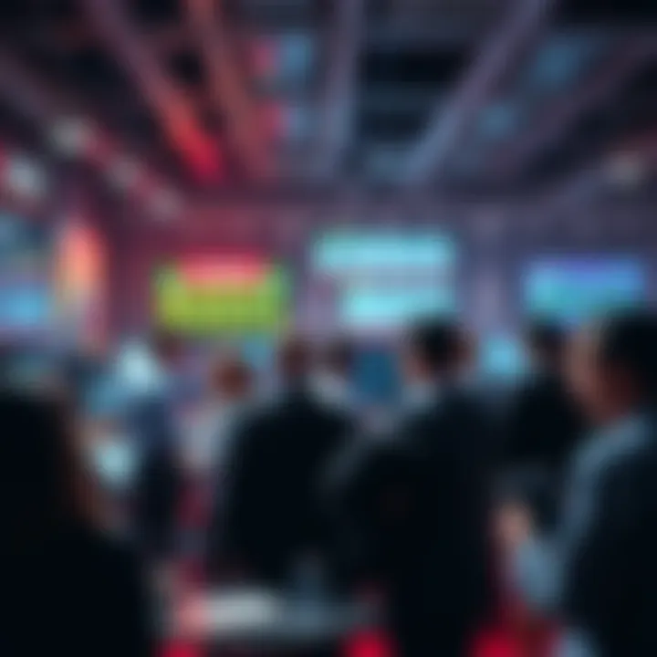 People engaging in discussions about trading strategies and market events in a lively forum setting