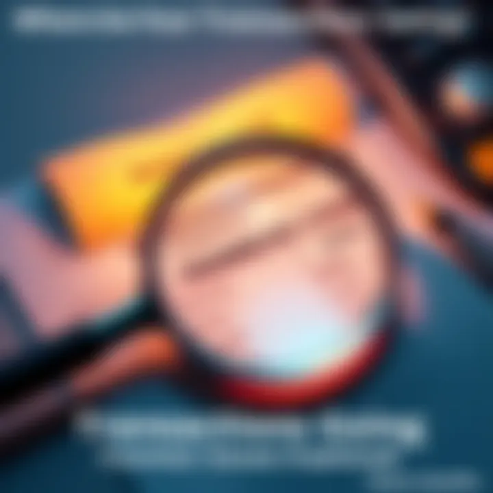 Transaction Issues A magnifying glass hovering over a bank statement showing transaction failures