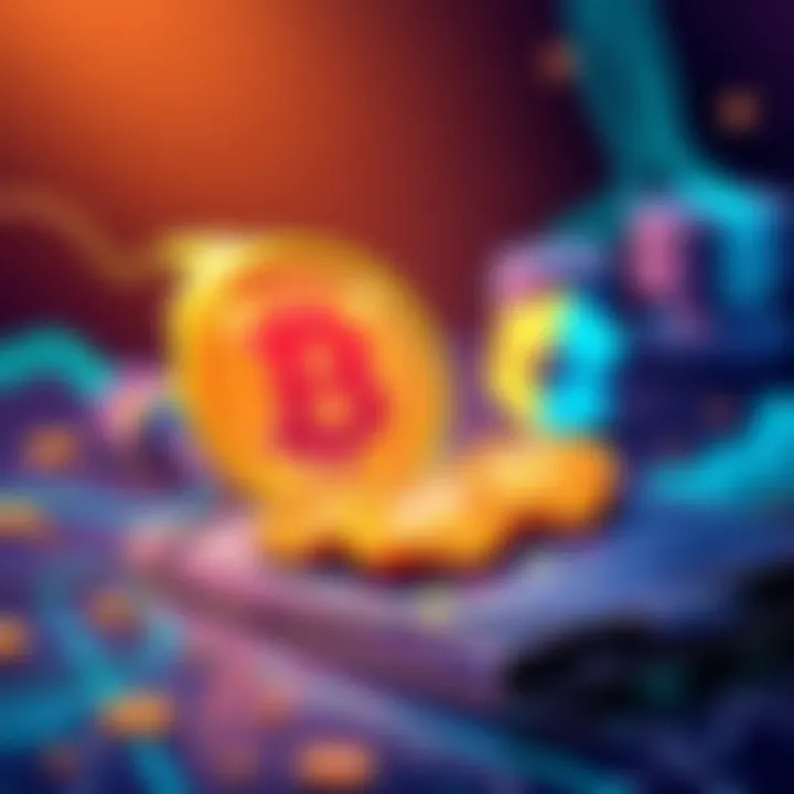 Illustration showing a digital wallet transferring BNB coins to the Coinbase platform