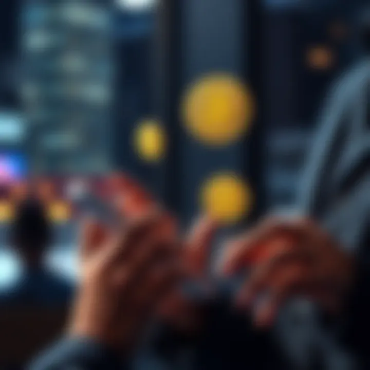 A person using a smartphone to transfer Bitcoin between digital wallets, illustrating non-custodial methods for secure transactions.
