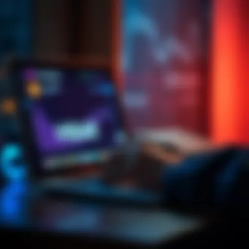 A person using a laptop to move HBAR cryptocurrency from Coinbase to a Nano X wallet, with icons representing both platforms visible on screen.