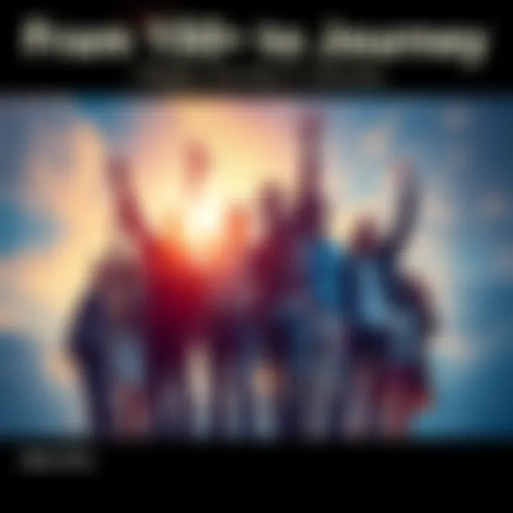 A group of people celebrating growth and achievements together, symbolizing a journey from 150 to greater heights