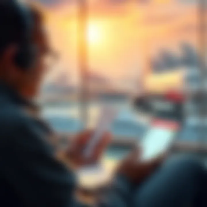 Travel insurance and hotel payments A traveler looking at travel insurance papers and a smartphone showing hotel payment options, thinking about their trip to Canada.