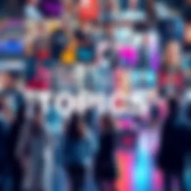 A collage of popular trends and topics that have captured people's attention recently, including technology, fashion, and social media.